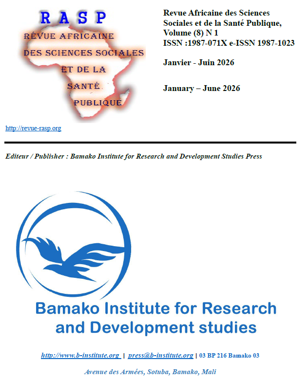 					Afficher Vol. 8 No 1 (2026): Janvier - Juin 2026 - En cours
				